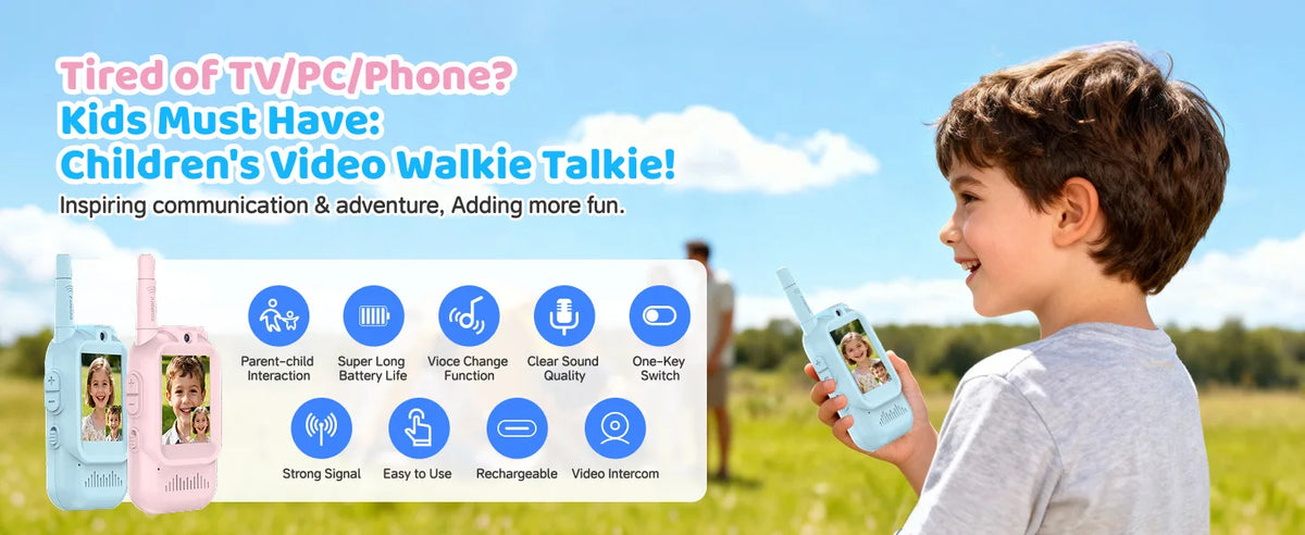 Kids Video Walkie Talkie with Camera – 2-Pack