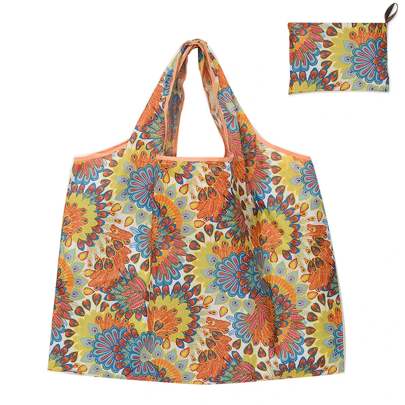 Folding Shopping Bag with Large Capacity and Waterproof Design