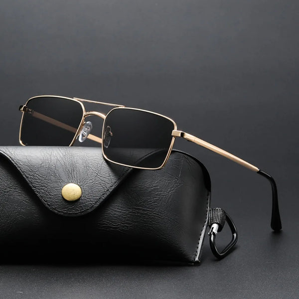 Vintage Double-Bridge Square Sunglasses