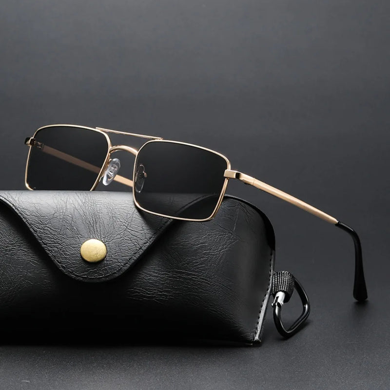 Vintage Double-Bridge Square Sunglasses