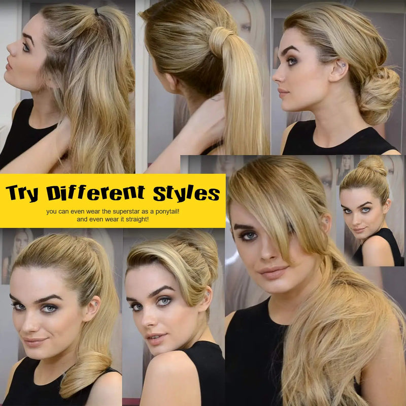 24-Inch Wavy Half Wig with Secure Clips