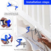 Installation steps showing how to insert the nozzle and tip seal into the guard for a paint spray tool