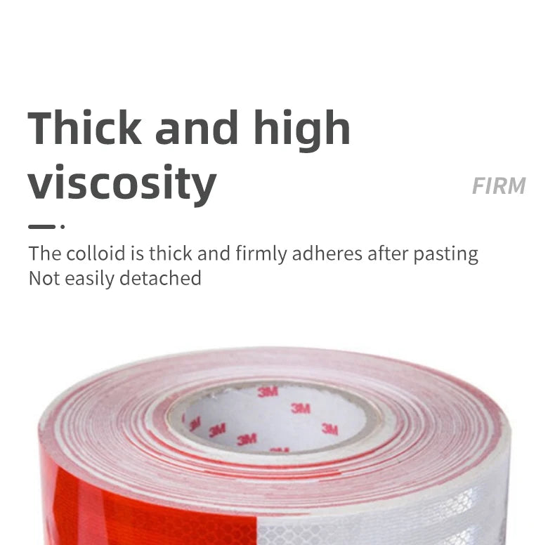 Roll of red and white reflective decals used for truck and vehicle applications