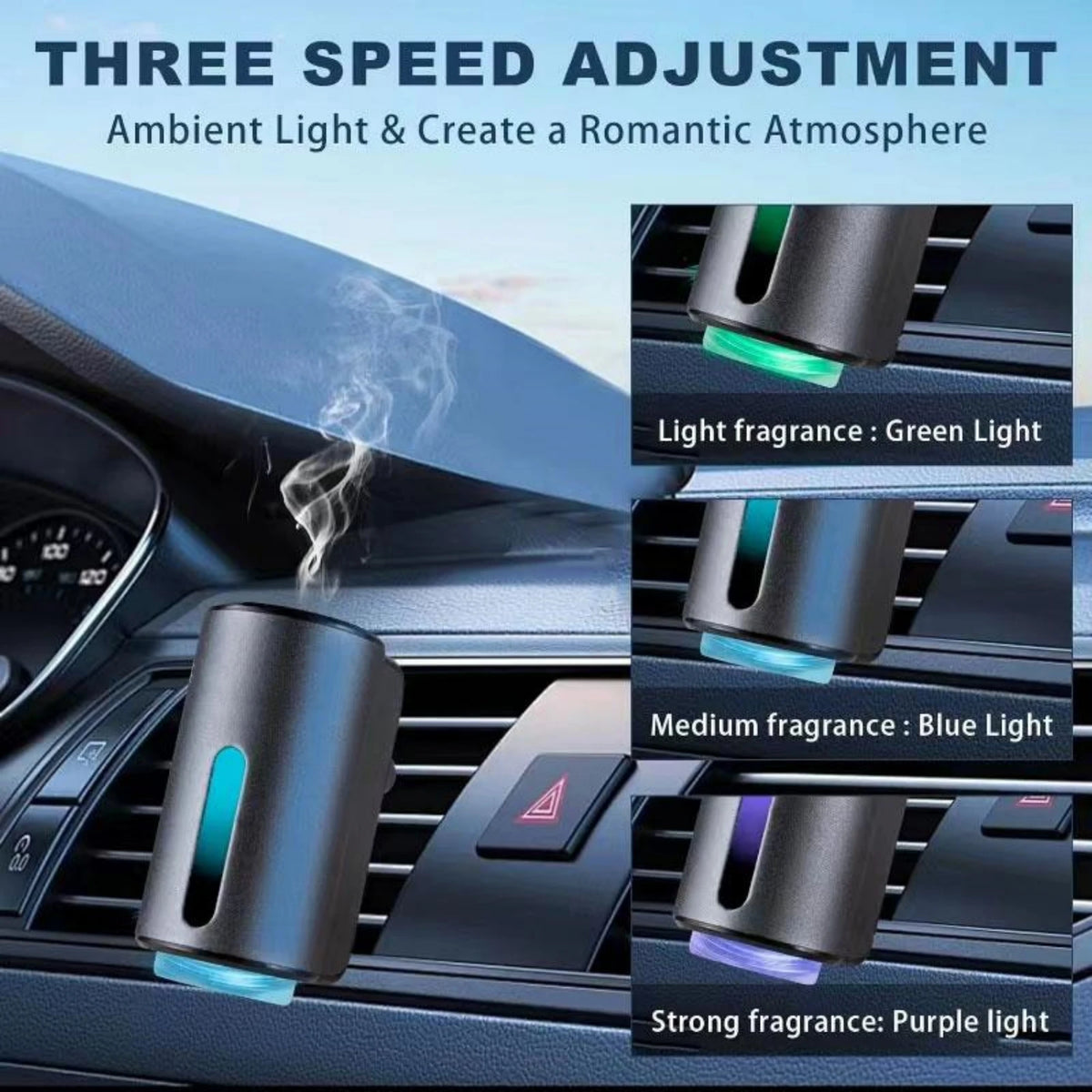 Adjustable Car Aromatherapy Diffuser with Three Scent Strengths