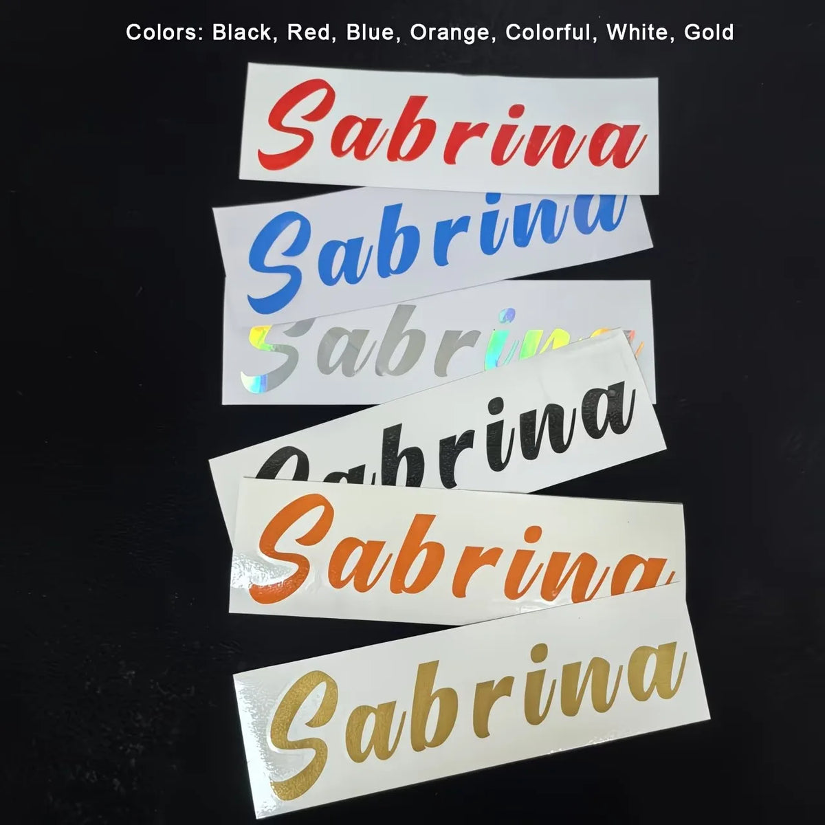 Custom Holographic Name Stickers – Handwritten Style, Waterproof & Durable