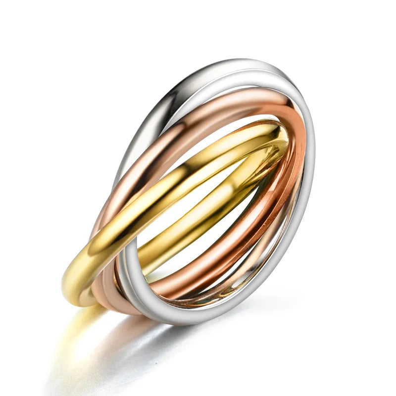 Set de Tres Anillos Entrelazados
