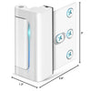A white heavy duty aluminum door lock for home security shown in a profile view with various security features.