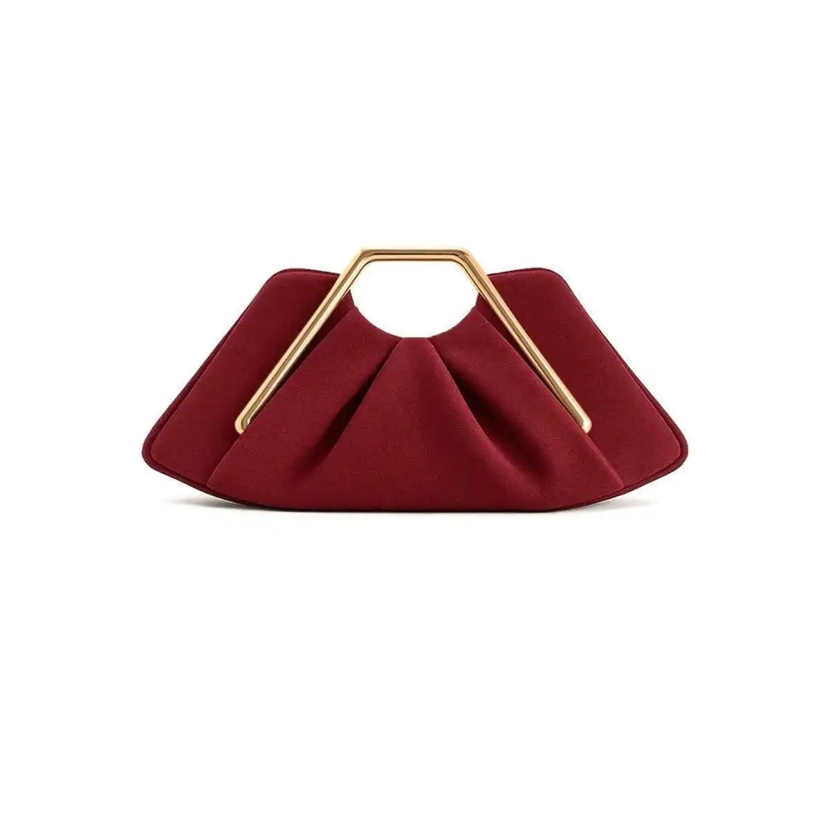 A deep burgundy soft PU leather crossbody bag with a gold-toned hardware detail.