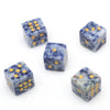 Würfel aus Naturstein D6 – Lapislazuli & Obsidian