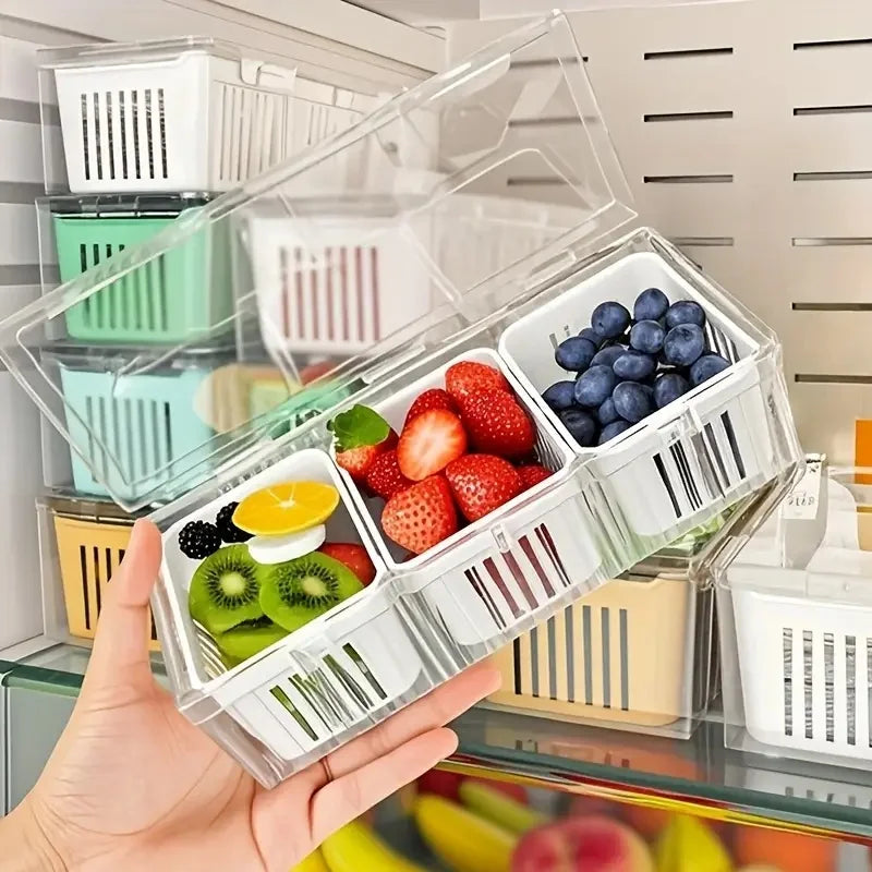Square Food Storage Containers with Clear Compartments