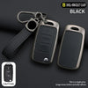 Black shell bracelet clasp key case cover for car models shown with a leather strap and a separate button view