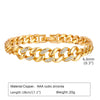 Bracelet Chaîne à Anneau de Papier Doré avec Pierres CZ