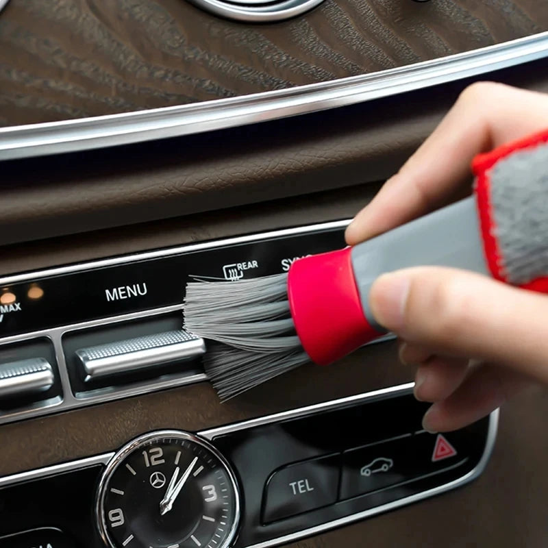 Car Air Vent Cleaning Brush with Microfiber Pad