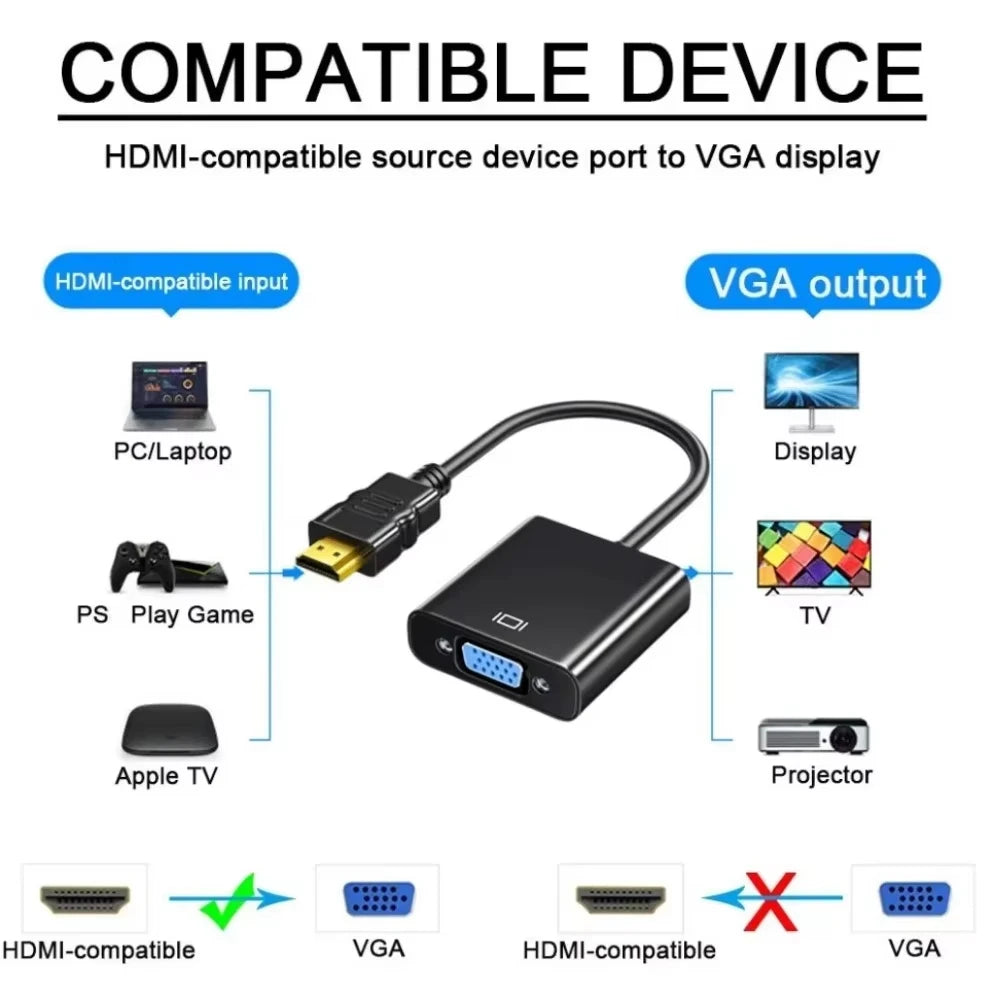 1080P HDMI to VGA Adapter Cable