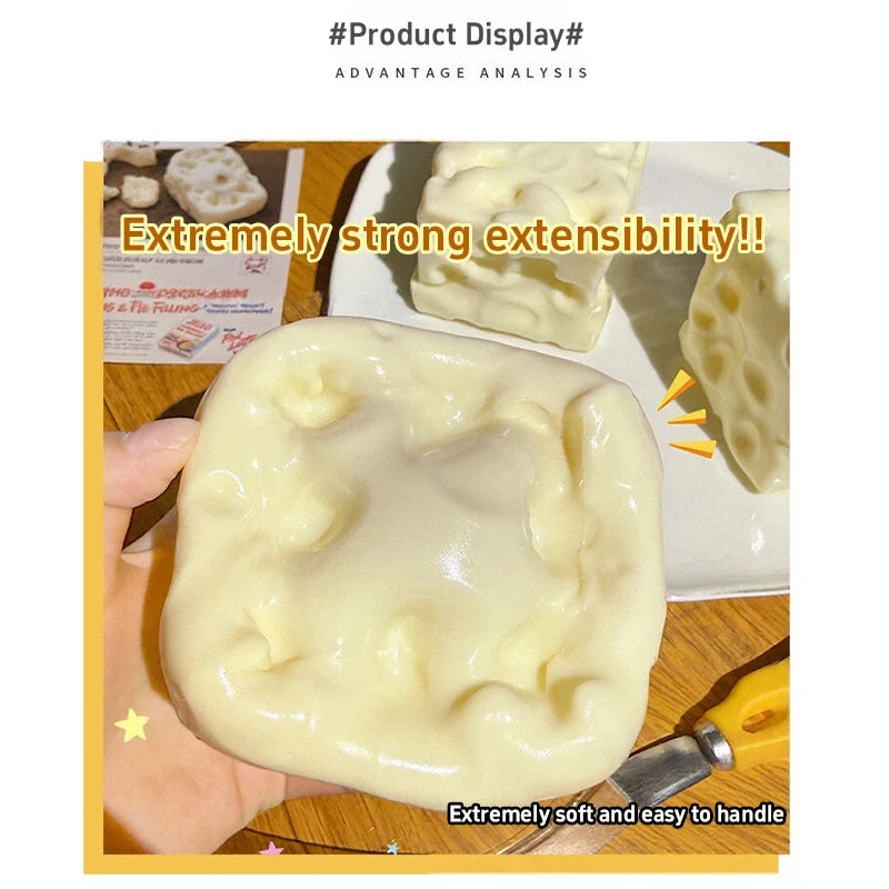 Realistic Cheese Squishy Fidget Toy – Slow-Rising Stress Relief