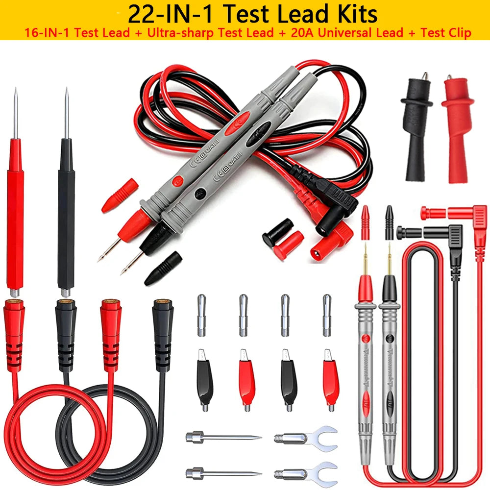Multimeter Test Lead Kit with Needle-Tip Probes