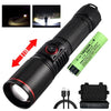 Lampe de Poche LED Zoom 30W Rechargeable par USB