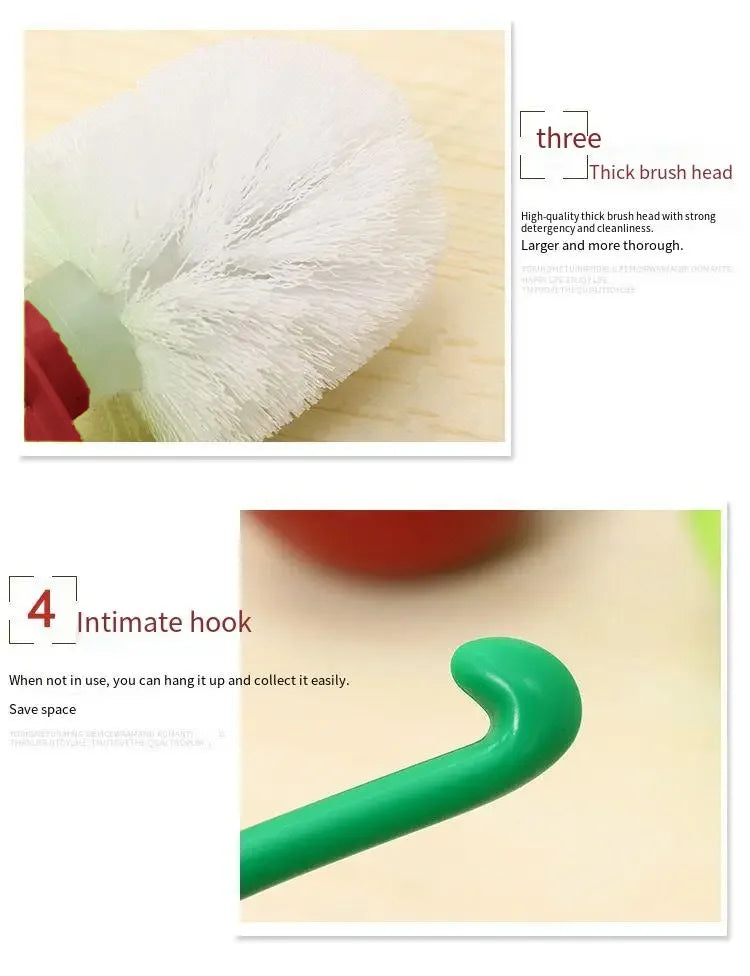 Cherry-Shaped Toilet Brush and Holder Set
