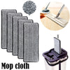 A set of three gray microfiber mop cloth pads and a cleaning tool are shown for mopping.
