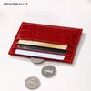 Slim Crocodile-Textured Cardholder Wallet