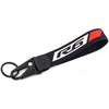 Black and red brake fluid reservoir cover sock for Yamaha R1 R6 motorcycle.