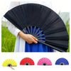 Antique Silk Cloth Folding Fan with Wooden Bamboo Frame