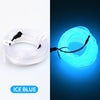 A flexible 5m USB LED light strip emitting a bright ice blue glow.