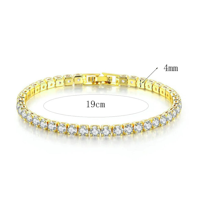 14K Gold-Plated CZ Tennis Bracelet & Bangle Set