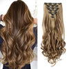 22-Inch Curly Wavy Clip-In Hair Extensions - 7 Piece Set