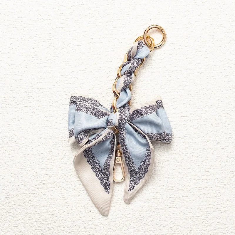 Elegant Bow Chain Bag Strap with Hanging Charm