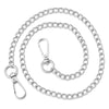 A silver adjustable metal chain or shoulder strap for bags