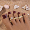 Gold-Plated Geometric Zircon Toe Ring