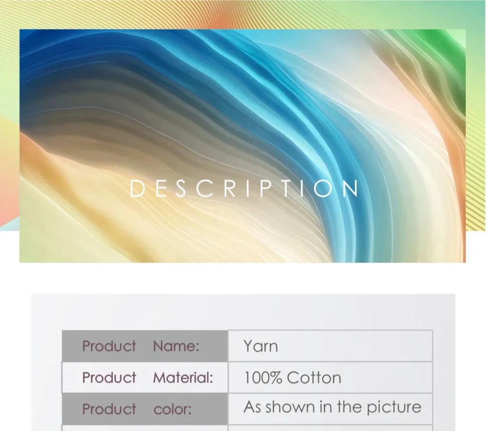 Pearl Rainbow Gradient Cotton Yarn - Soft Hand Knitting Thread