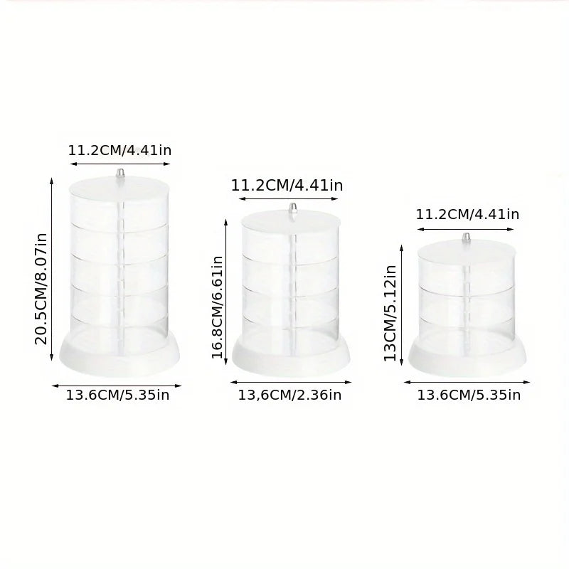 Rotating Jewelry Organizer with Clear Display Tiers