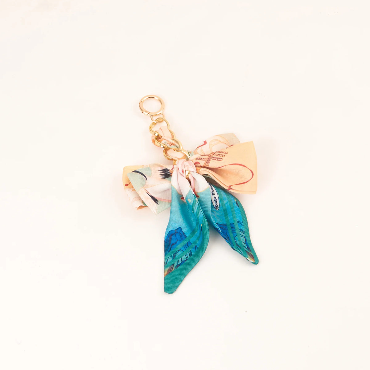 Chic Silk Bow Keychain with Ribbon Charm