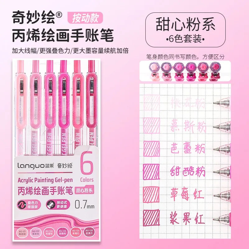 3D Embossed Acrylic Gel Pens - 6/144 Color Options