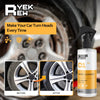 A bottle of YEKREW wheel cleaner is shown next to a car wheel, illustrating before and after cleaning results.