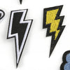 Black and yellow lightning bolt embroidered patch for clothing