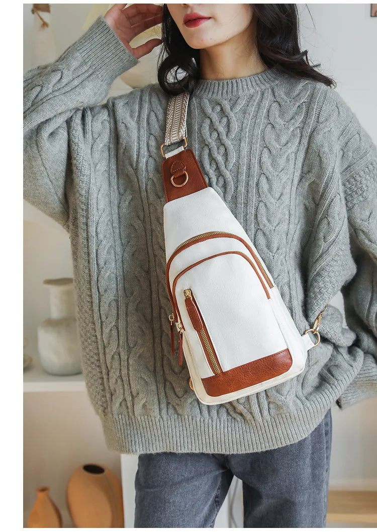 Elegant PU Leather Crossbody Sling Bag for Women