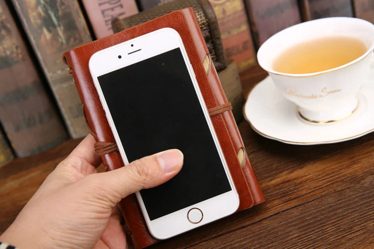 Vintage PU Leather Spiral Journal – Traveler's Notebook with Anchor Design