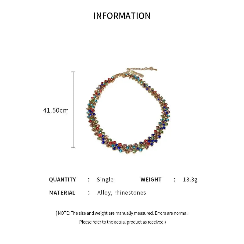 Geometric Rhinestone Choker Necklace