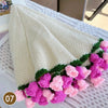 Hand Knitted Rose Bouquet Throw Blanket