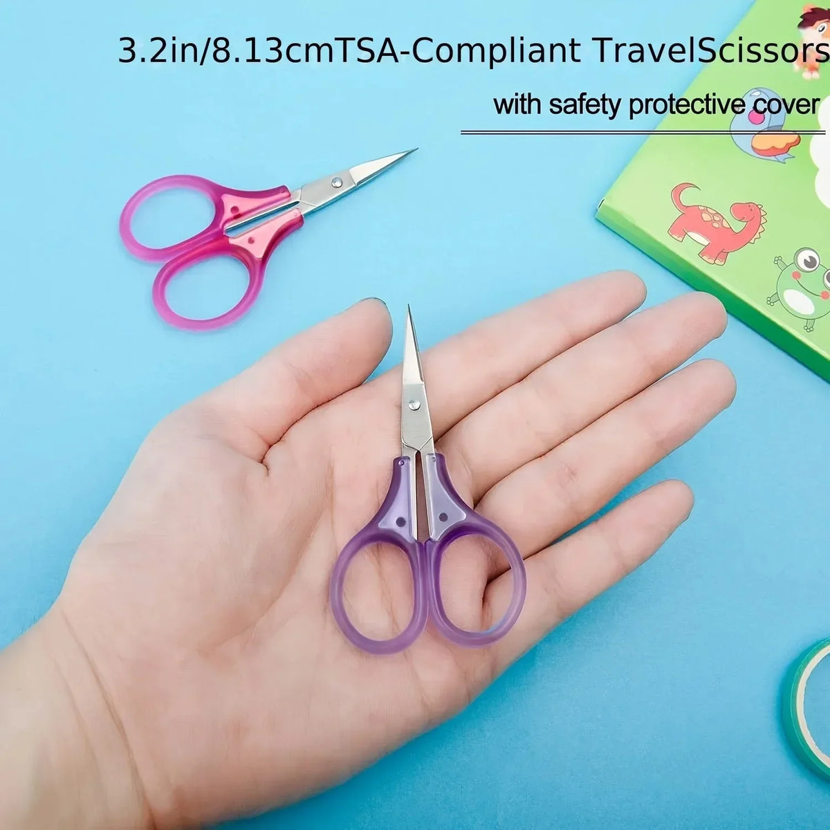 Compact Precision Scissors with Protective Cap