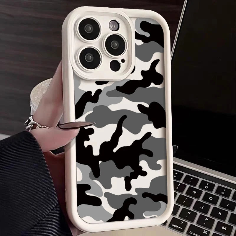 Camouflage Silicone Phone Case with Shock-Absorbing Protection