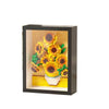 A display box featuring Van Gogh Starry Night diamond building blocks in a yellow frame.