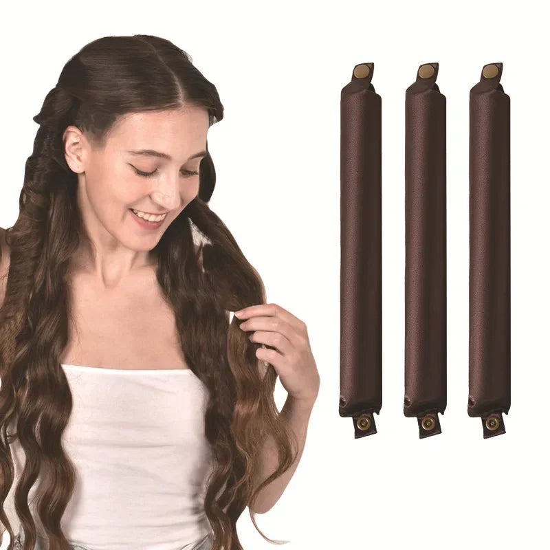 Heatless Satin Hair Curlers for Overnight Styling