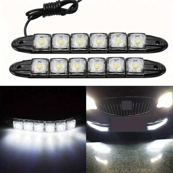 Flexible set of six SMD LED daytime running lights for universal car use