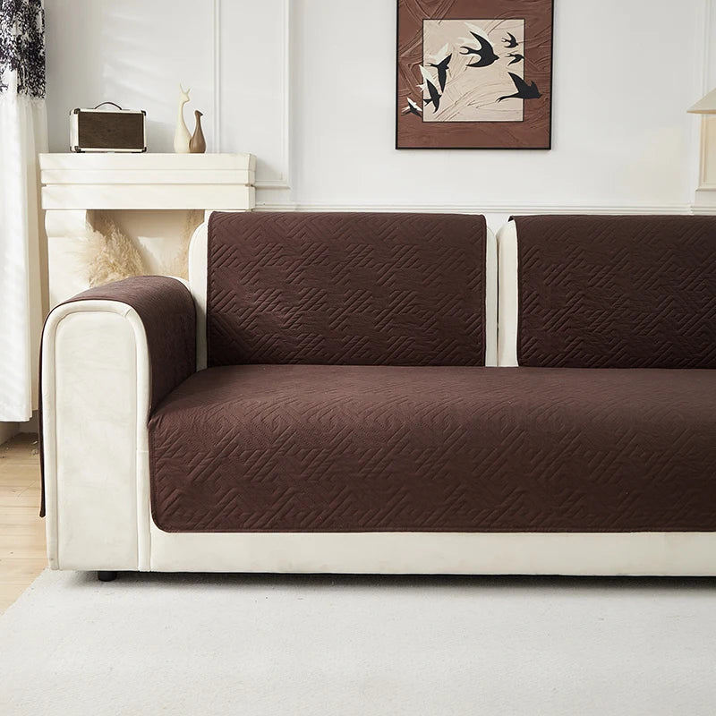 Geometric Quilted Sofa Cover – Soft, Stretchable Protection for Any Seat