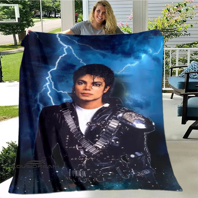 Michael Jackson Retro Print Coral Fleece Decke