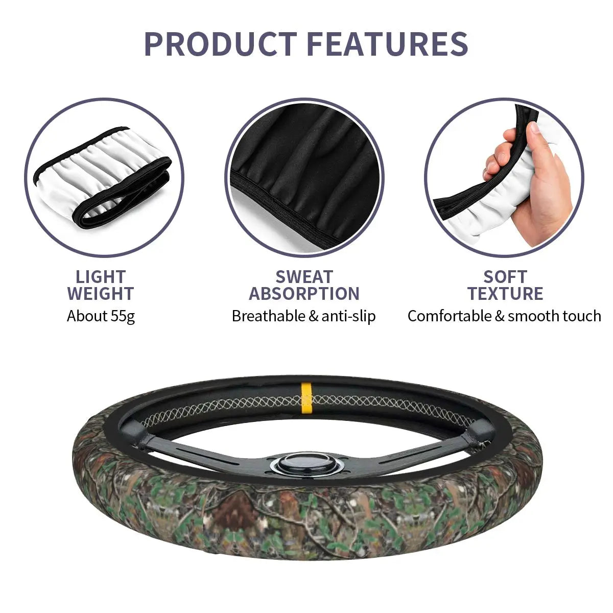 Tree Camouflage Elastic Steering Wheel Cover
